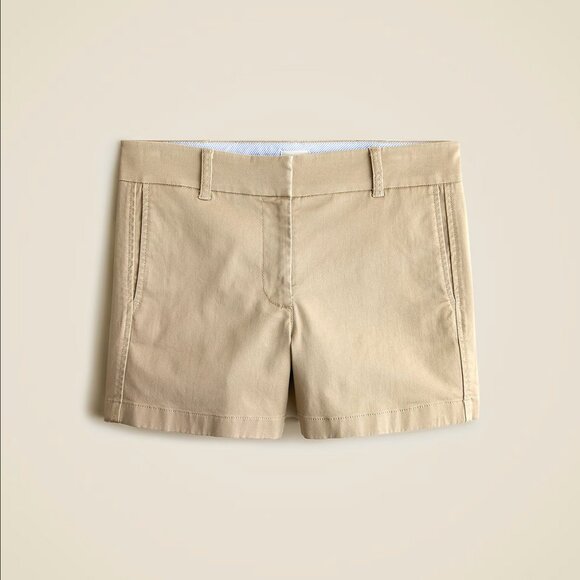 J Crew 4" Stretch Chino Short in Khaki Stretch Cotton Sz 24 New With Tags - Picture 2 of 11